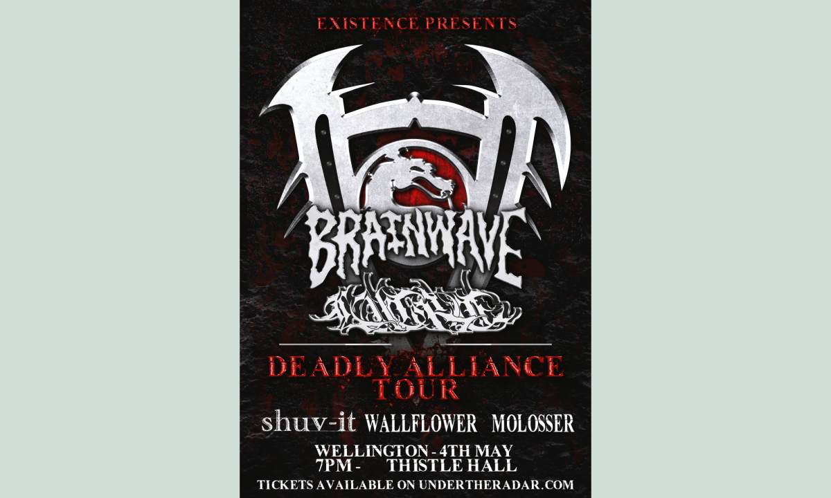 Poster for hardcore punk gig Brainwave And Lucre Deadly Alliance Tour. Saturday 4 May at Thistle Hall Community Venue