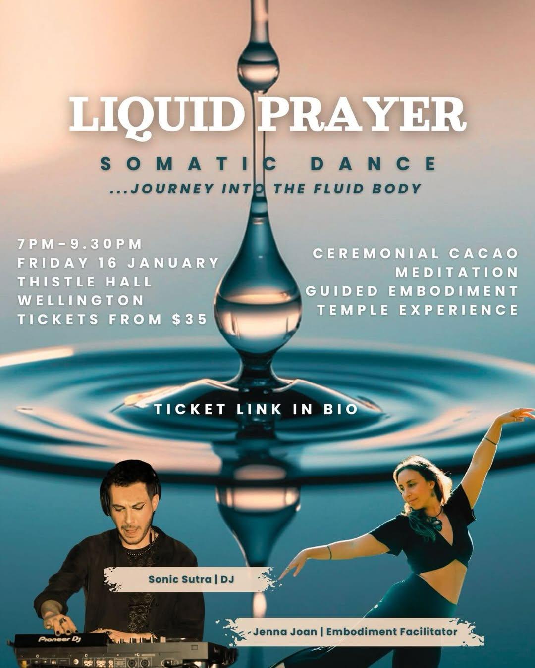 Poster for Somatic Dance Liquid Prayer