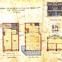 Architectural plans for William Campbell's Oriental Tea Mart, 1907.