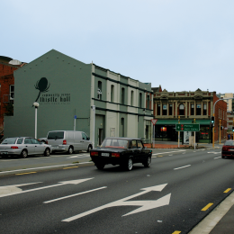 Thistle Hall, looking east along Arthur Street, 2007.