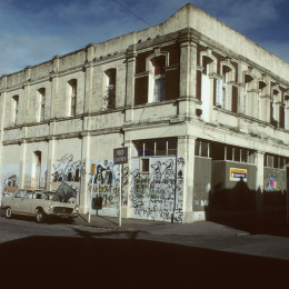Thistle Hall in a derelict state, 1986.