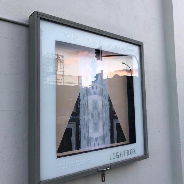 Installation view of artwork in lightbox