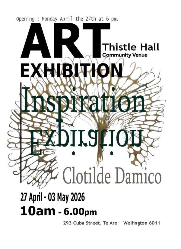 A poster for Inspiration Expiration, an exhibition at Thistle Hall