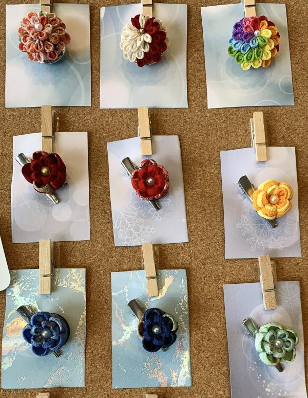 Tsumani zaiku - Japanese folded fabric art by Emma Thomas