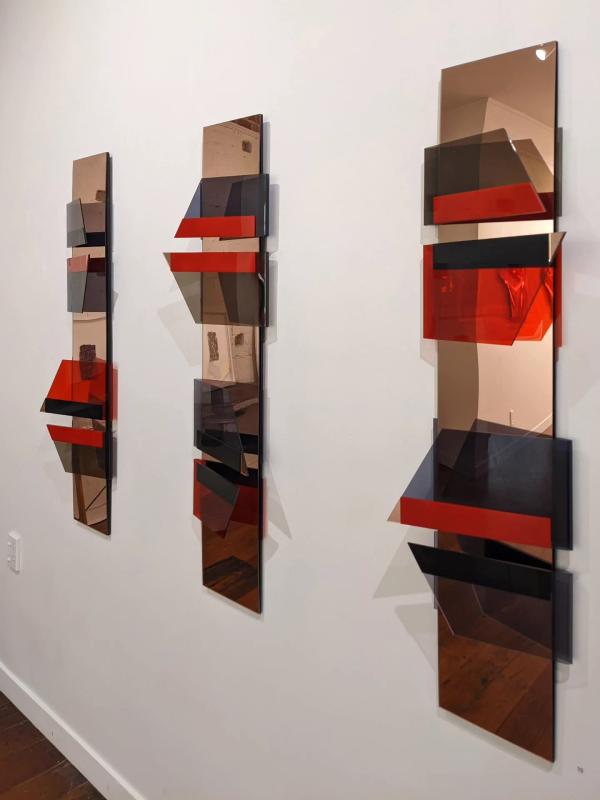 Three geometric sculptures by Stephan Burke