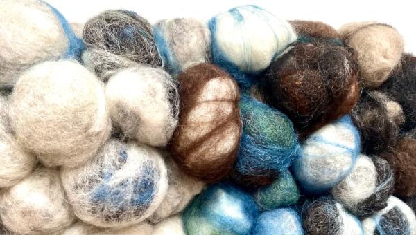 Megumi Woolford's felted pebble-like creations